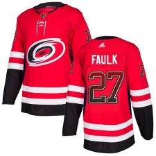 Men's Adidas Carolina Hurricanes #27 Justin Faulk Authentic Red Drift Fashion NHL Jersey