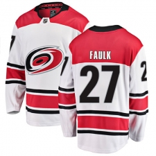 Men's Carolina Hurricanes #27 Justin Faulk Fanatics Branded White Away Breakaway NHL Jersey