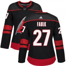 Women's Adidas Carolina Hurricanes #27 Justin Faulk Authentic Black Alternate NHL Jersey
