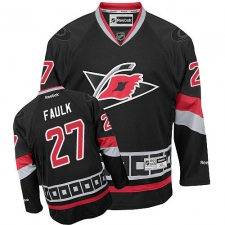 Women's Reebok Carolina Hurricanes #27 Justin Faulk Authentic Black Third NHL Jersey