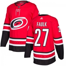 Youth Adidas Carolina Hurricanes #27 Justin Faulk Authentic Red Home NHL Jersey