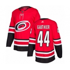 Men's Carolina Hurricanes #44 Julien Gauthier Authentic Red Home Hockey Jersey