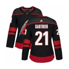 Women's Adidas Carolina Hurricanes #21 Julien Gauthier Premier Black Alternate NHL Jersey