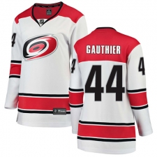 Women's Carolina Hurricanes #44 Julien Gauthier Authentic White Away Fanatics Branded Breakaway NHL Jersey