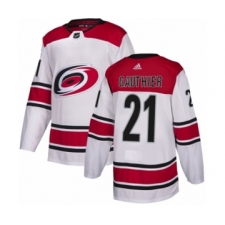 Youth Adidas Carolina Hurricanes #21 Julien Gauthier Authentic White Away NHL Jersey