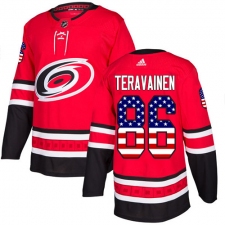 Youth Adidas Carolina Hurricanes #86 Teuvo Teravainen Authentic Red USA Flag Fashion NHL Jersey