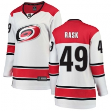 Women's Carolina Hurricanes #49 Victor Rask Authentic White Away Fanatics Branded Breakaway NHL Jersey