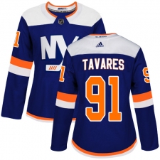 Women's Adidas New York Islanders #91 John Tavares Premier Blue Alternate NHL Jersey