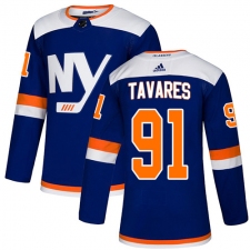 Youth Adidas New York Islanders #91 John Tavares Premier Blue Alternate NHL Jersey
