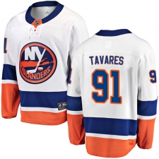 Youth New York Islanders #91 John Tavares Fanatics Branded White Away Breakaway NHL Jersey