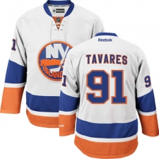 Youth Reebok New York Islanders #91 John Tavares Authentic White Away NHL Jersey