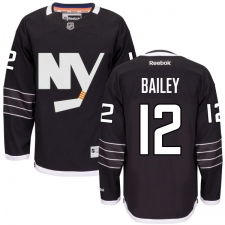 Men's Reebok New York Islanders #12 Josh Bailey Premier Black Third NHL Jersey