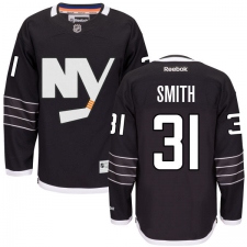 Men's Reebok New York Islanders #31 Billy Smith Authentic Black Third NHL Jersey