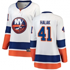 Women's New York Islanders #41 Jaroslav Halak Fanatics Branded White Away Breakaway NHL Jersey