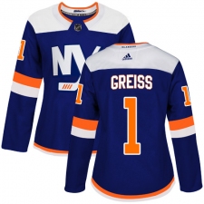 Women's Adidas New York Islanders #1 Thomas Greiss Premier Blue Alternate NHL Jersey