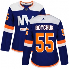 Women's Adidas New York Islanders #55 Johnny Boychuk Premier Blue Alternate NHL Jersey