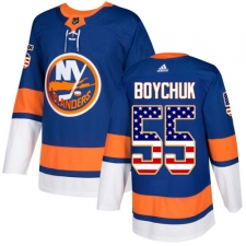 Youth Adidas New York Islanders #55 Johnny Boychuk Authentic Royal Blue USA Flag Fashion NHL Jersey
