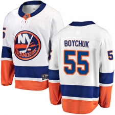 Youth New York Islanders #55 Johnny Boychuk Fanatics Branded White Away Breakaway NHL Jersey