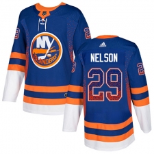 Men's Adidas New York Islanders #29 Brock Nelson Authentic Royal Blue Drift Fashion NHL Jersey