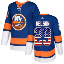 Youth Adidas New York Islanders #29 Brock Nelson Authentic Royal Blue USA Flag Fashion NHL Jersey
