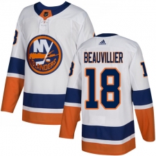 Men's Adidas New York Islanders #18 Anthony Beauvillier Authentic White Away NHL Jersey