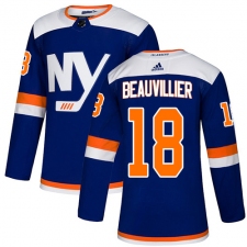 Men's Adidas New York Islanders #18 Anthony Beauvillier Premier Blue Alternate NHL Jersey