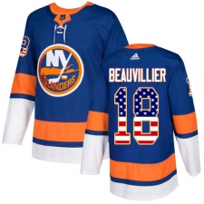 Youth Adidas New York Islanders #18 Anthony Beauvillier Authentic Royal Blue USA Flag Fashion NHL Jersey