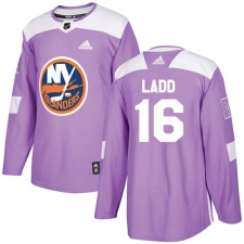 Youth Adidas New York Islanders #16 Andrew Ladd Authentic Purple Fights Cancer Practice NHL Jersey
