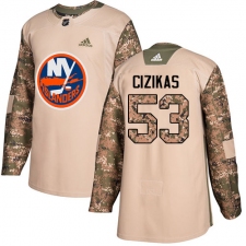 Youth Adidas New York Islanders #53 Casey Cizikas Authentic Camo Veterans Day Practice NHL Jersey