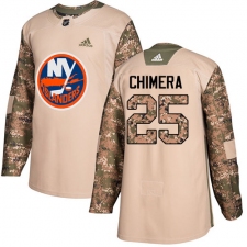 Men's Adidas New York Islanders #25 Jason Chimera Authentic Camo Veterans Day Practice NHL Jersey
