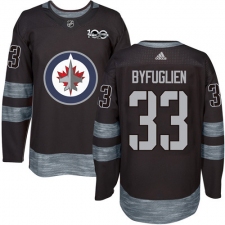 Men's Adidas Winnipeg Jets #33 Dustin Byfuglien Premier Black 1917-2017 100th Anniversary NHL Jersey