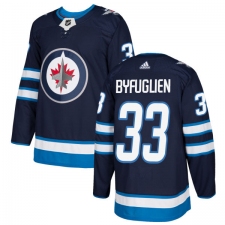 Youth Adidas Winnipeg Jets #33 Dustin Byfuglien Premier Navy Blue Home NHL Jersey