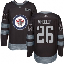 Men's Adidas Winnipeg Jets #26 Blake Wheeler Premier Black 1917-2017 100th Anniversary NHL Jersey