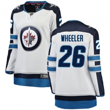Women's Winnipeg Jets #26 Blake Wheeler Fanatics Branded White Away Breakaway NHL Jersey