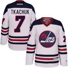 Men's Reebok Winnipeg Jets #7 Keith Tkachuk Premier White 2016 Heritage Classic NHL Jersey