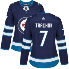 Women's Adidas Winnipeg Jets #7 Keith Tkachuk Authentic Navy Blue Home NHL Jersey