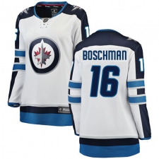 Women's Winnipeg Jets #16 Laurie Boschman Fanatics Branded White Away Breakaway NHL Jersey