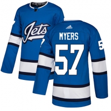 Men's Adidas Winnipeg Jets #57 Tyler Myers Authentic Blue Alternate NHL Jersey