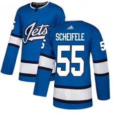 Men's Adidas Winnipeg Jets #55 Mark Scheifele Authentic Blue Alternate NHL Jersey