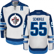 Men's Reebok Winnipeg Jets #55 Mark Scheifele Authentic White Away NHL Jersey