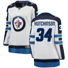 Women's Winnipeg Jets #34 Michael Hutchinson Fanatics Branded White Away Breakaway NHL Jersey