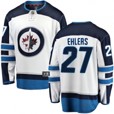 Men's Winnipeg Jets #27 Nikolaj Ehlers Fanatics Branded White Away Breakaway NHL Jersey
