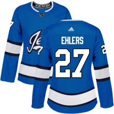 Women's Adidas Winnipeg Jets #27 Nikolaj Ehlers Authentic Blue Alternate NHL Jersey