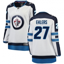Women's Winnipeg Jets #27 Nikolaj Ehlers Fanatics Branded White Away Breakaway NHL Jersey