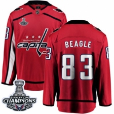 Men's Washington Capitals #83 Jay Beagle Fanatics Branded Red Home Breakaway 2018 Stanley Cup Final Champions NHL Jersey