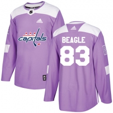 Youth Adidas Washington Capitals #83 Jay Beagle Authentic Purple Fights Cancer Practice NHL Jersey