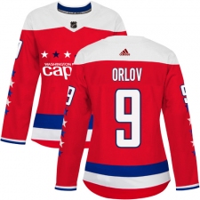 Women's Adidas Washington Capitals #9 Dmitry Orlov Authentic Red Alternate NHL Jersey