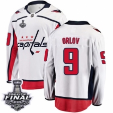 Youth Washington Capitals #9 Dmitry Orlov Fanatics Branded White Away Breakaway 2018 Stanley Cup Final NHL Jersey