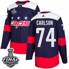 Men's Adidas Washington Capitals #74 John Carlson Authentic Navy Blue 2018 Stadium Series 2018 Stanley Cup Final NHL Jersey
