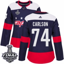 Women's Adidas Washington Capitals #74 John Carlson Authentic Navy Blue 2018 Stadium Series 2018 Stanley Cup Final NHL Jersey